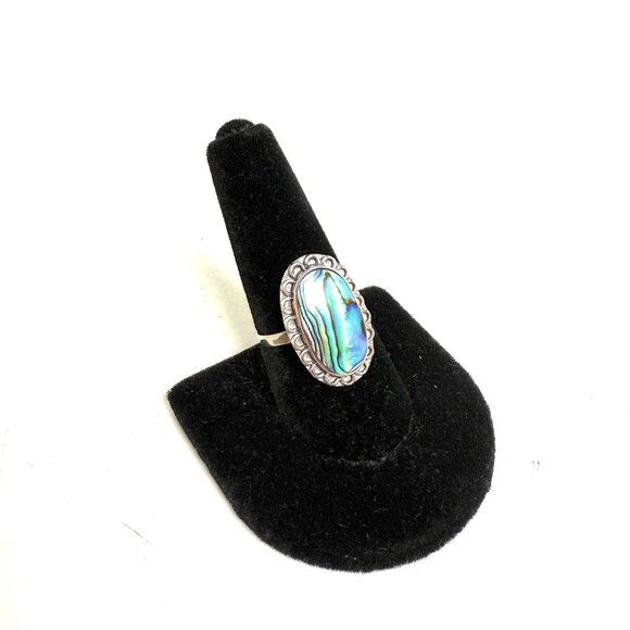 😍"Put a Ring On IT Event" Abalone Shell Sterling Ring - Picture 1 of 1